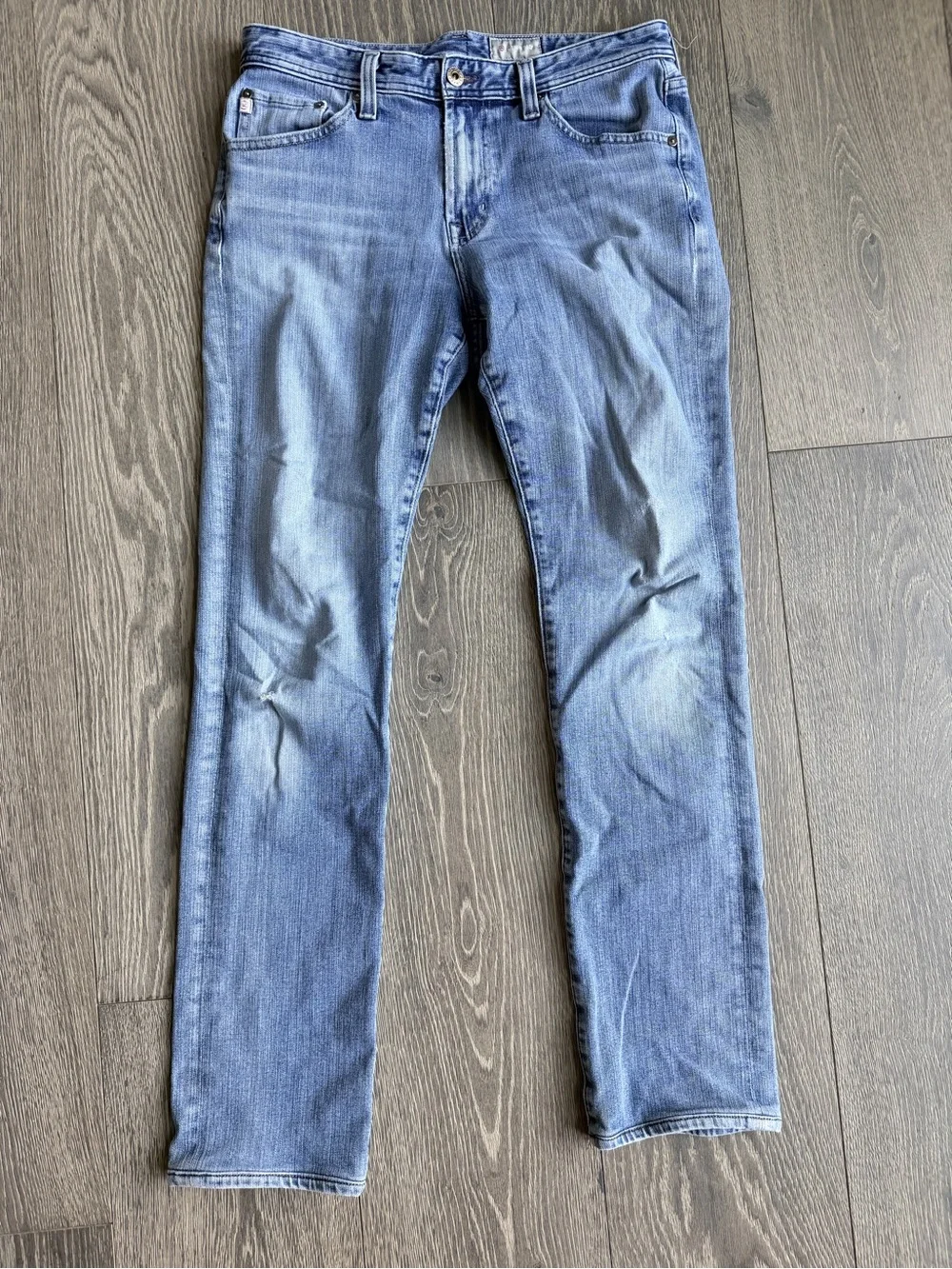 AG Jeans Adriano Goldschmied Denim 30 Straight Leg Jean Light Wash Size 31 X 34